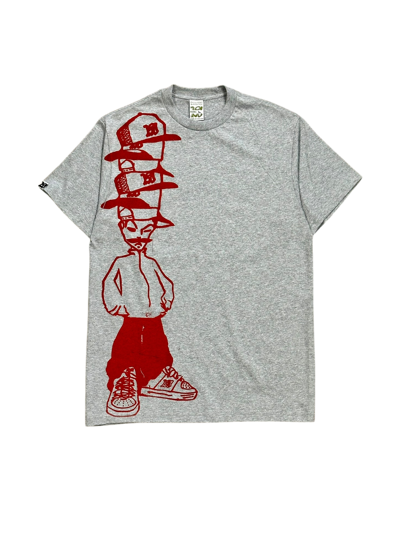 CAPS FOR SALE TEE (GREY/RED)