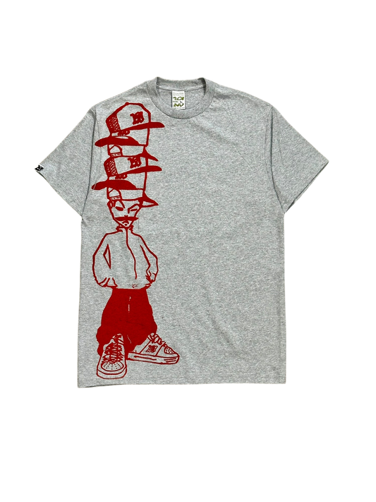 CAPS FOR SALE TEE (GREY/RED)