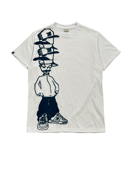 CAPS FOR SALE TEE (WHITE/NAVY)