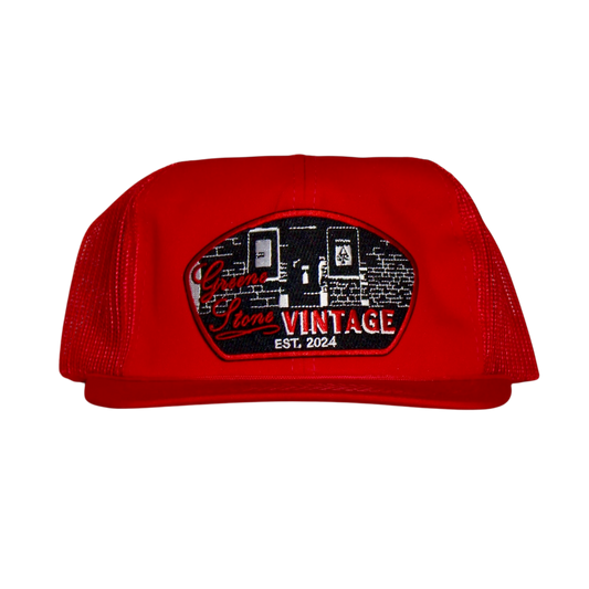 GREENESTONE PATCH HAT (RED TRUCKER)